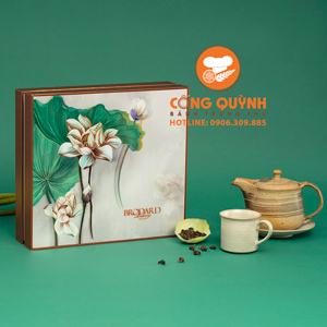 Bánh Trung Thu Brodard 2019 Hộp 4 Bánh Xanh